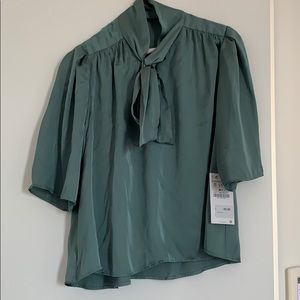 Satin Green Blouse New